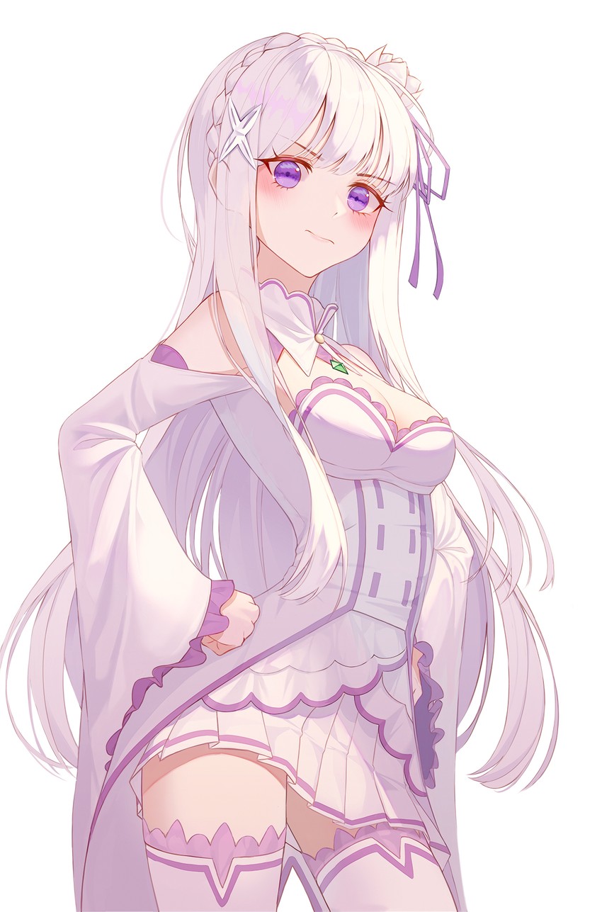 emilia (re:zero kara hajimeru isekai seikatsu) drawn by daimi_94