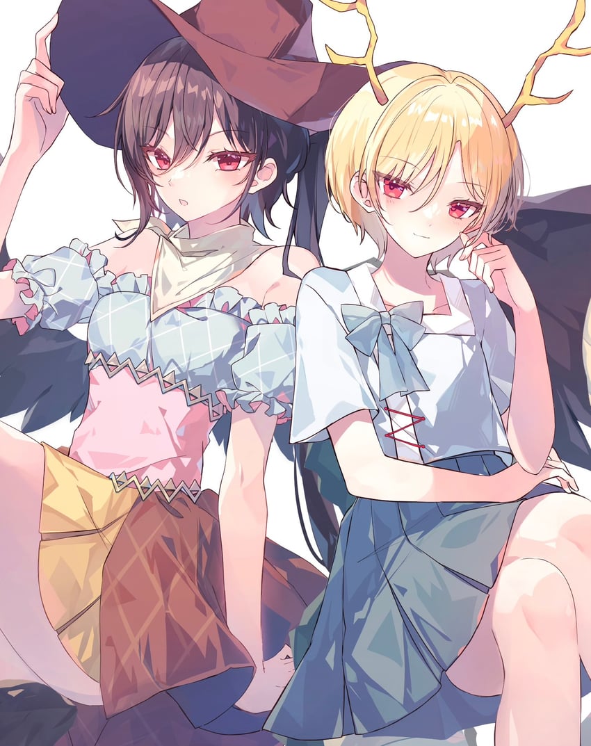 kicchou yachie and kurokoma saki (touhou) drawn by hamonika_monika