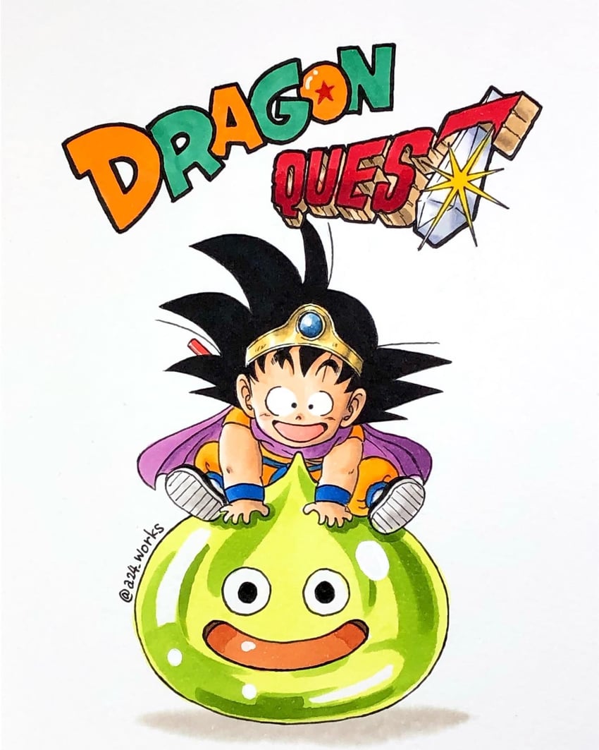 son goku, slime, and hero (dragon ball and 2 more) drawn by a24wks