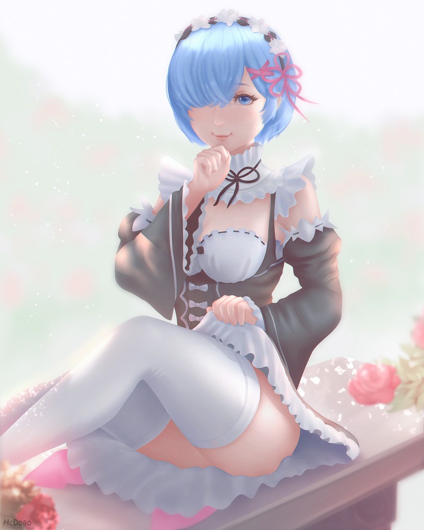 rem (re:zero kara hajimeru isekai seikatsu) drawn by mcdobo