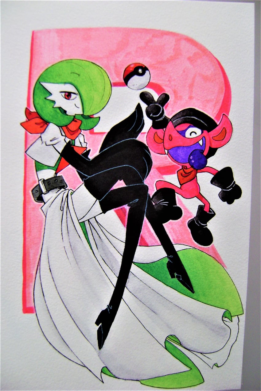 gardevoir and impidimp (pokemon) drawn by superiordutchsauce