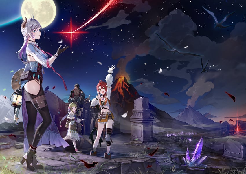 valeria, heidi, flocke cerha, and lanze dach (atelier and 1 more) drawn by tokki