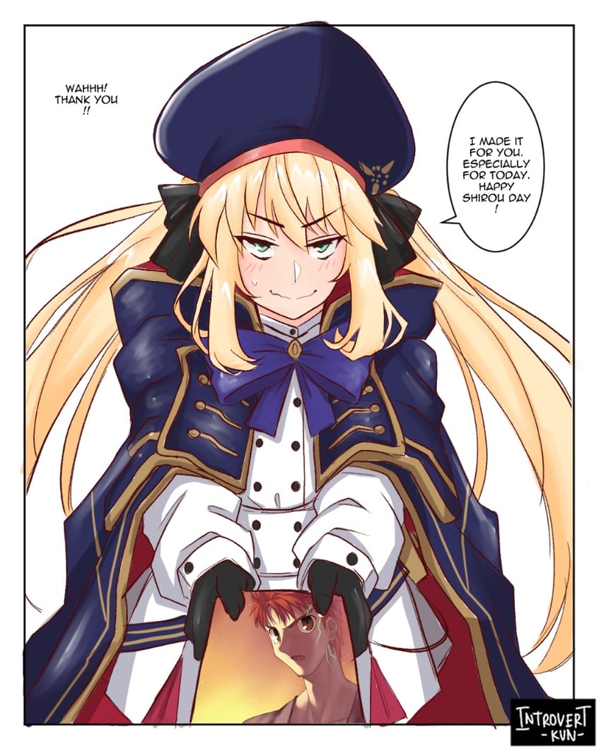artoria pendragon, emiya shirou, and artoria caster (fate and 2 more) drawn by introvert-kun