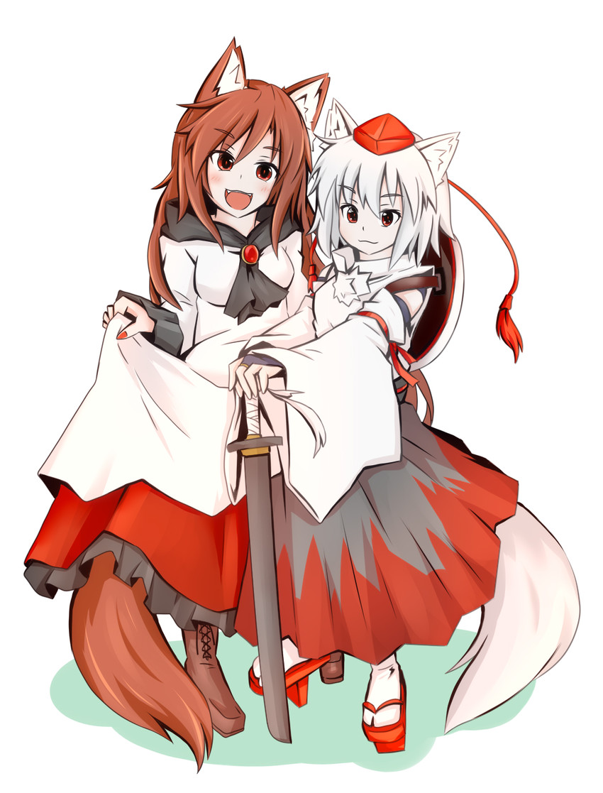 inubashiri momiji and imaizumi kagerou (touhou) drawn by kuroneko_(kuroi-neko)