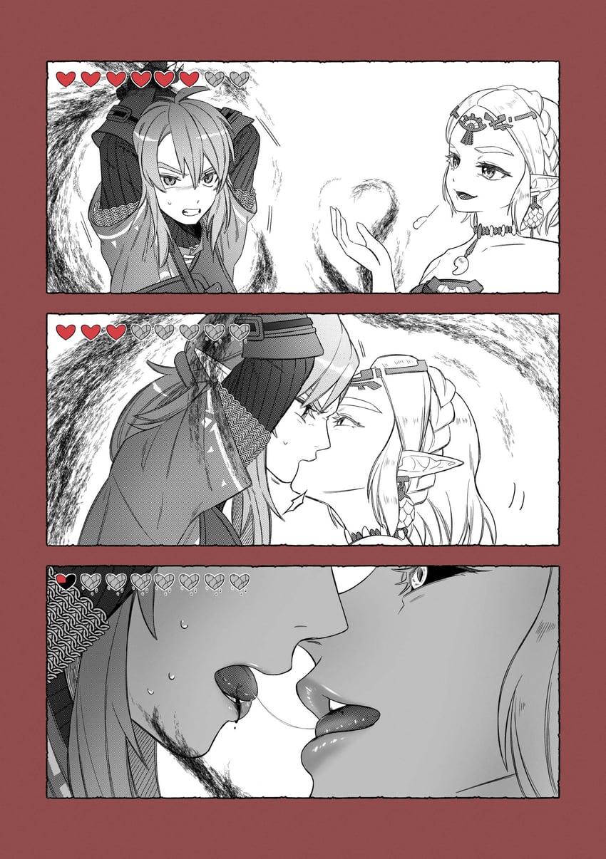 link and princess zelda (the legend of zelda and 1 more) drawn by ao_haruki