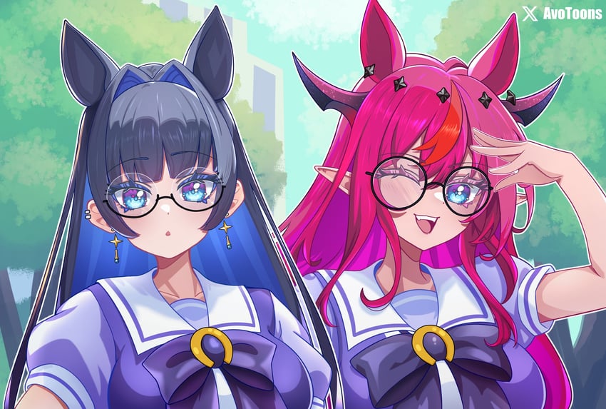 ouro kronii and irys (hololive and 2 more) drawn by avotoons