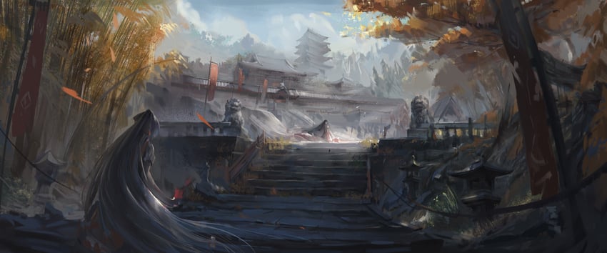 fujiwara no mokou and houraisan kaguya (touhou) drawn by bandaze