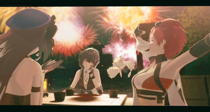 rover, female rover, yangyang, abby, and chixia (wuthering waves) drawn by quragenomiken