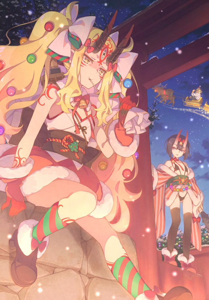 shuten douji, ibaraki douji, and sakata kintoki (fate and 1 more) drawn by saipaco