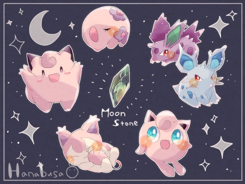 jigglypuff, clefairy, skitty, munna, and nidoran (pokemon) drawn by hanabusaoekaki