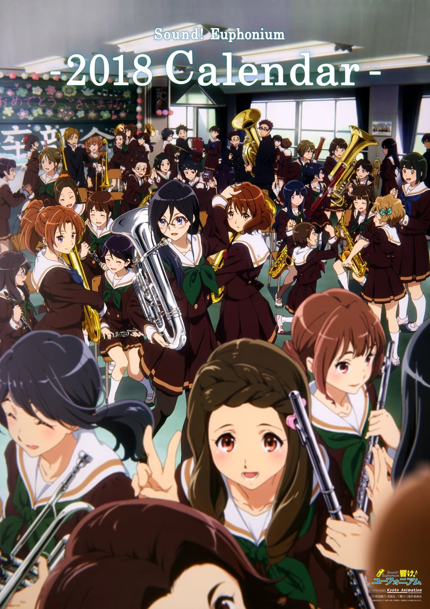 oumae kumiko, kousaka reina, nakagawa natsuki, tanaka asuka, kawashima sapphire, and 32 more (hibike! euphonium and 1 more)
