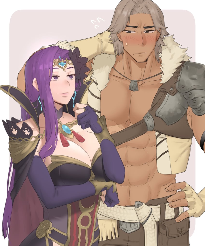 atlas and sonya (fire emblem and 2 more) drawn by ebinku
