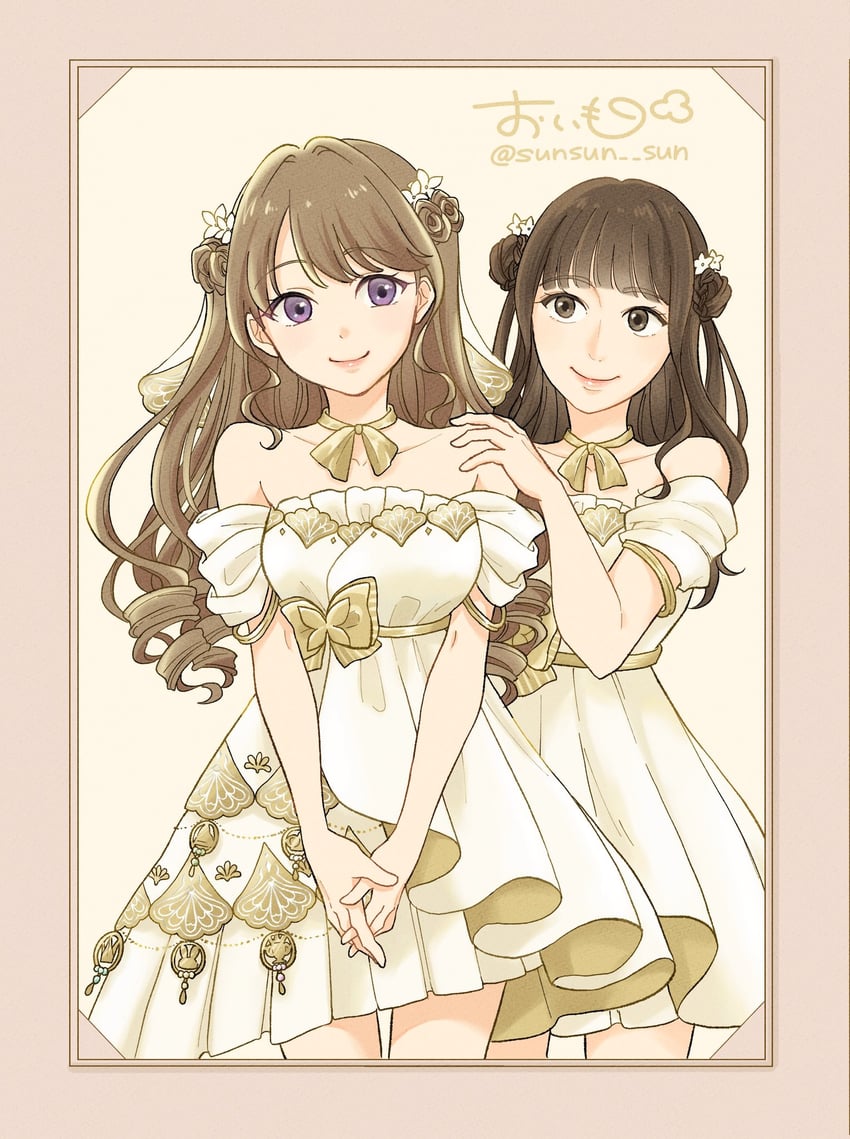 fujishima megumi and tsukine kona (love live! and 2 more) drawn by oimo_(sunsun_sun)