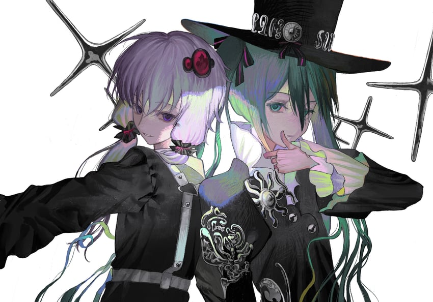 hatsune miku and yuzuki yukari (vocaloid and 1 more) drawn by watchfultrout66