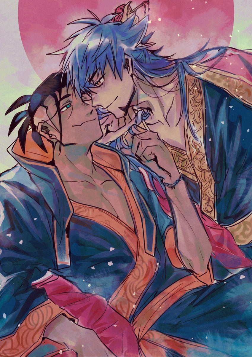 leon and raihan (pokemon and 1 more) drawn by chiyo_(miichiyochin)