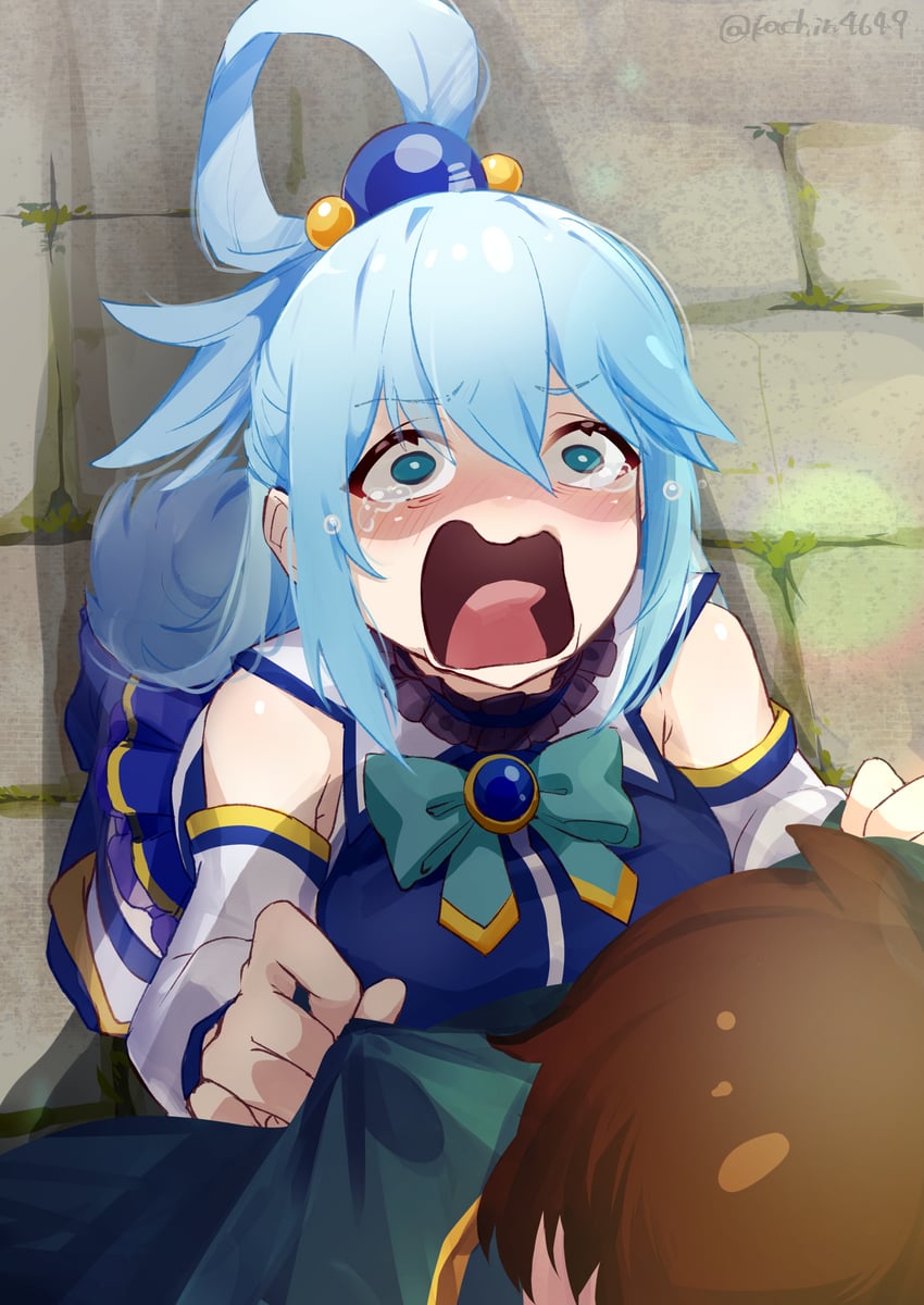 aqua and satou kazuma (kono subarashii sekai ni shukufuku wo!) drawn by kachin