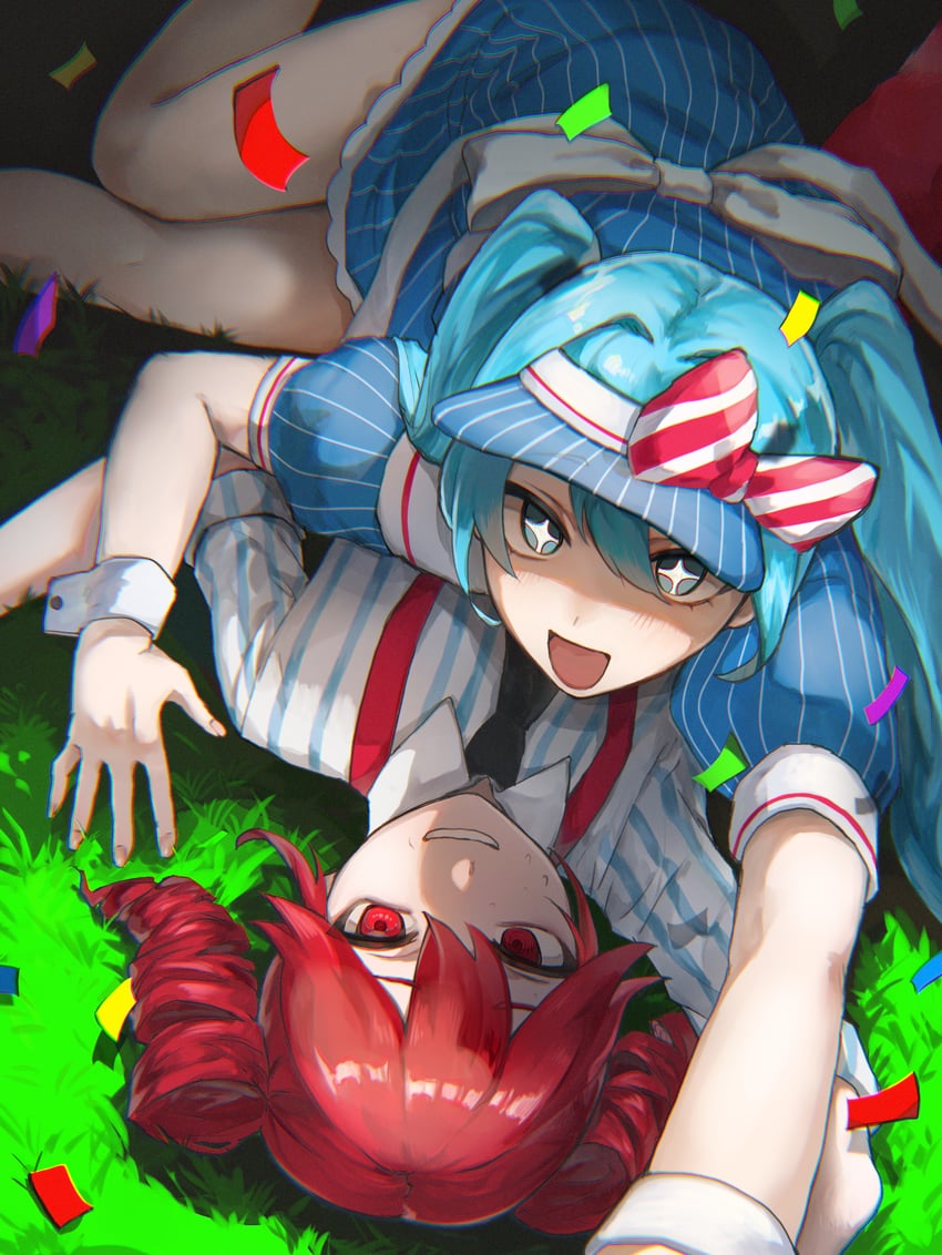 hatsune miku and kasane teto (vocaloid and 2 more) drawn by shiraki_(y_aira_srk)