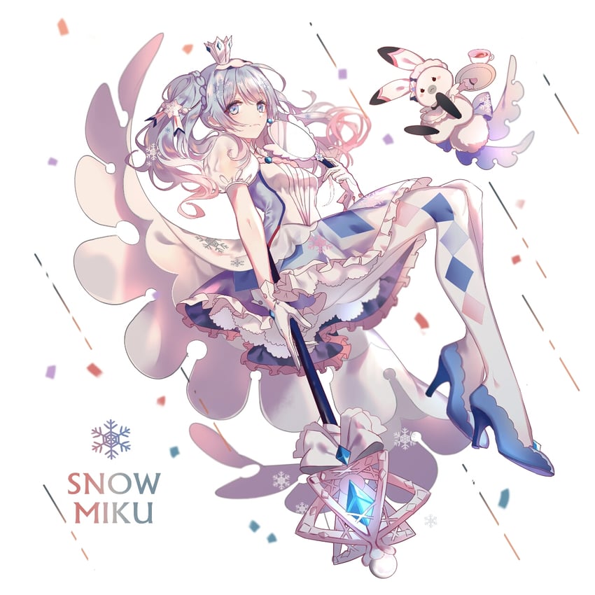 hatsune miku, yuki miku, and rabbit yukine (vocaloid) drawn by akira_(ying)
