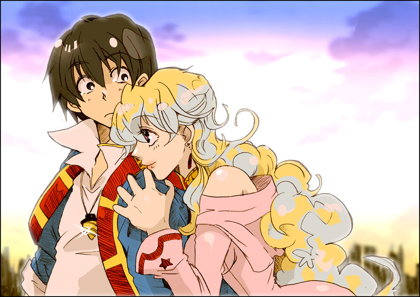 nia teppelin and simon (tengen toppa gurren lagann) drawn by tihori-t