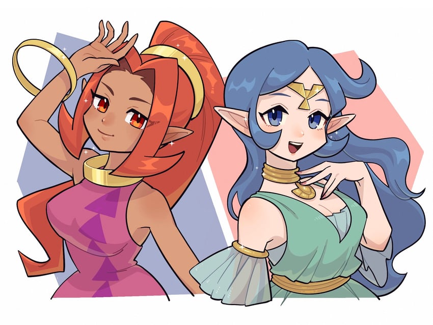 din and nayru (the legend of zelda and 2 more) drawn by an-chan_(ananna0315)