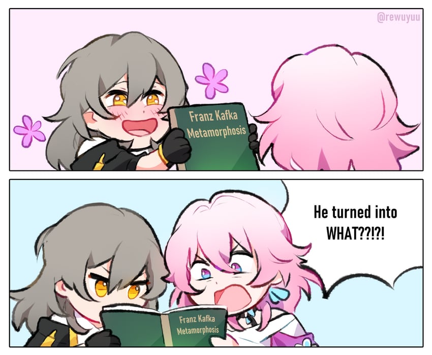 trailblazer, stelle, and march 7th (honkai and 2 more) drawn by rewuyuu