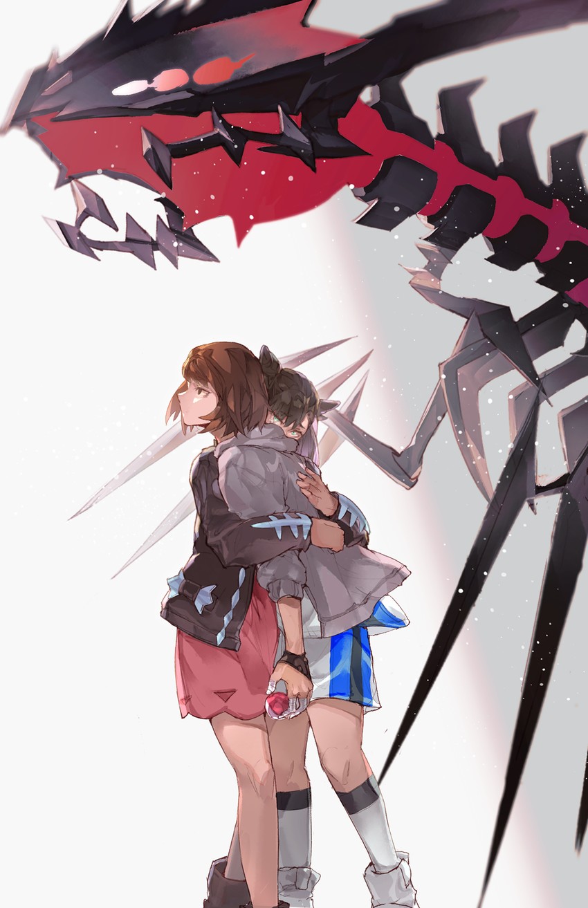 marnie, gloria, and eternatus (pokemon and 1 more) drawn by chak_mang