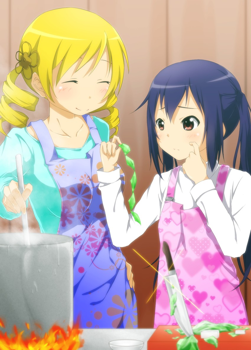 tomoe mami and nakano azusa (mahou shoujo madoka magica and 1 more) drawn by xxxx