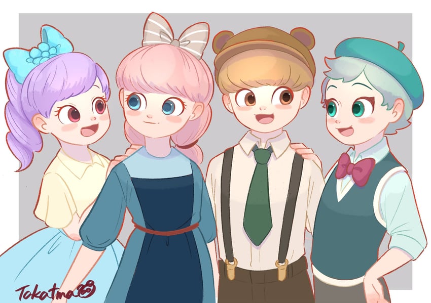 duffy the disney bear, shelliemay, gelatoni, and stellalou (duffy and friends) drawn by takatmaorange