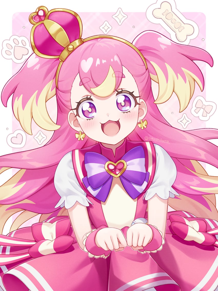 inukai komugi and cure wonderful (precure and 1 more) drawn by tokoshibyra