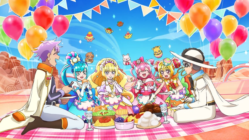 nagomi yui, fuwa kokone, kasai amane, hanamichi ran, cure precious, and 14 more (precure and 1 more)