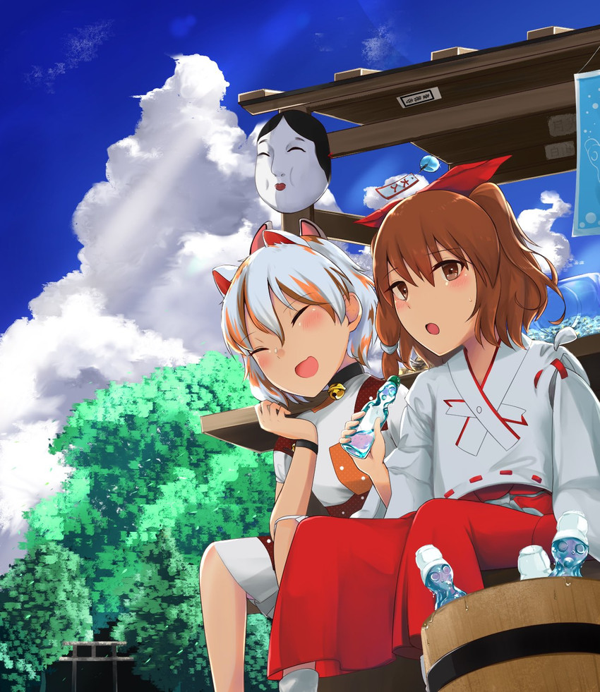 goutokuji mike and blonde shrine maiden from a future era (touhou and 1 more) drawn by yata_zetta