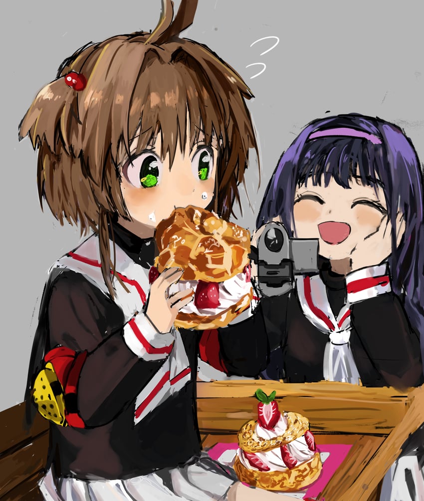 kinomoto sakura and daidouji tomoyo (cardcaptor sakura) drawn by kiiko_(uj0lvnbd5lbnuki)