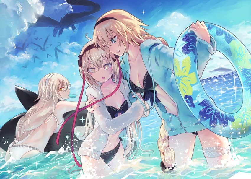 jeanne d'arc alter, jeanne d'arc, and jeanne d'arc alter santa lily (fate and 1 more) drawn by inaeda_kei