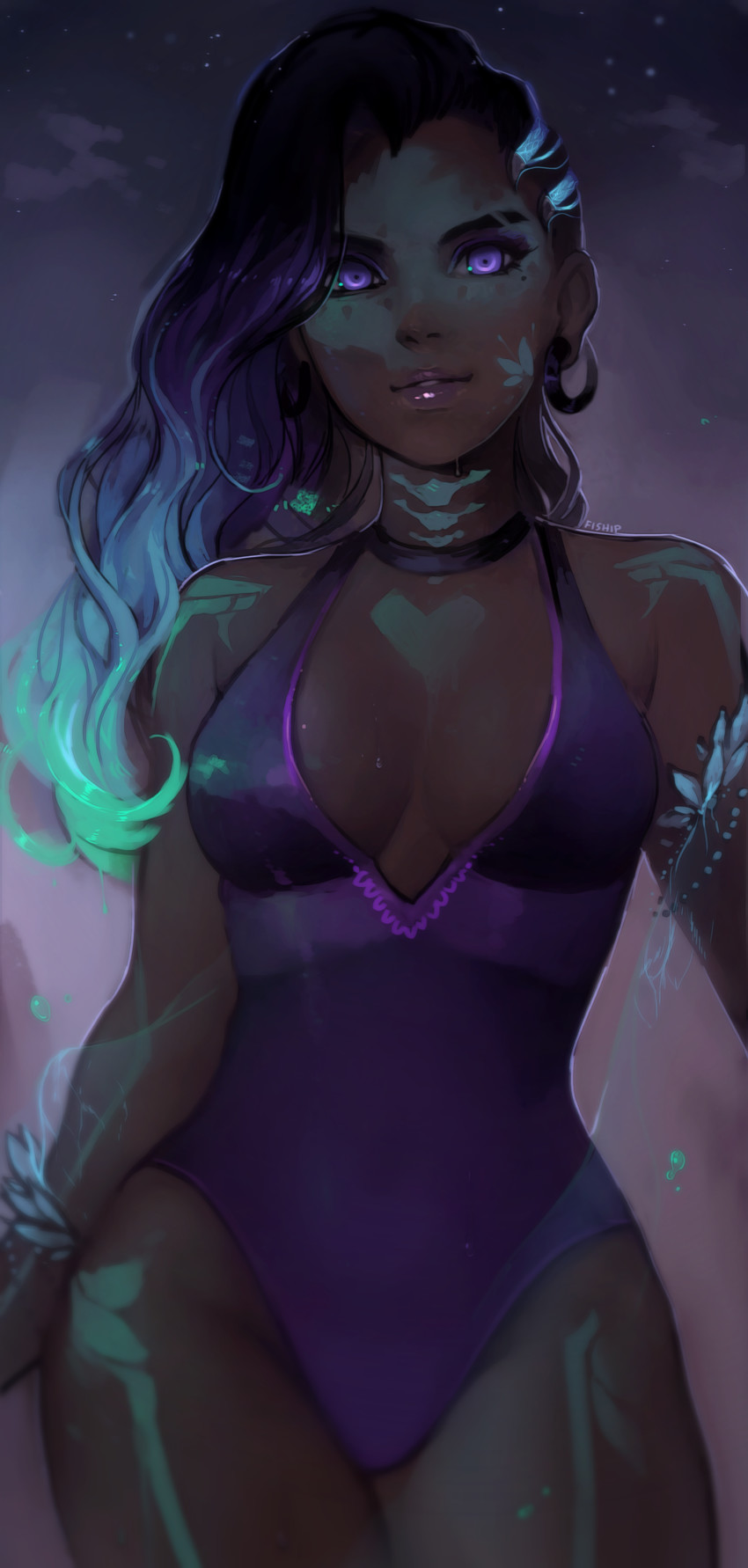 sombra (overwatch and 1 more) drawn by matilda_fiship