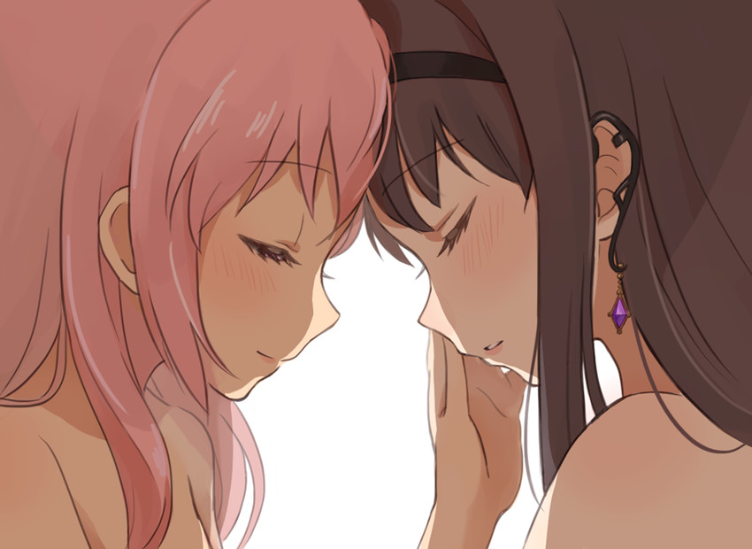 akemi homura and kaname madoka (mahou shoujo madoka magica and 1 more) drawn by gobou_1000