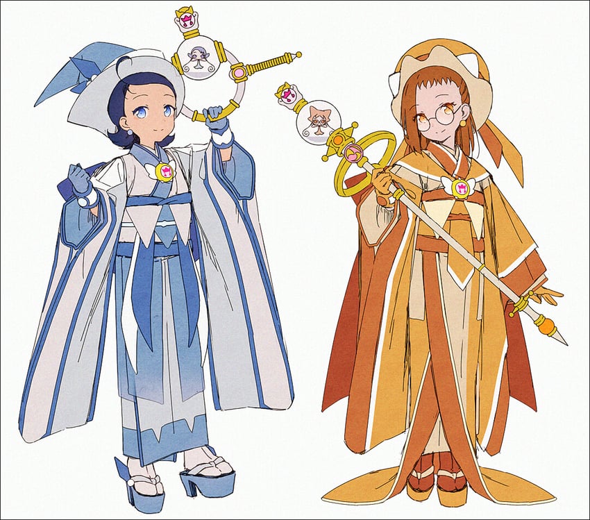 fujiwara hazuki, senoo aiko, mimi, and rere (ojamajo doremi) drawn by hakusai_(tiahszld)
