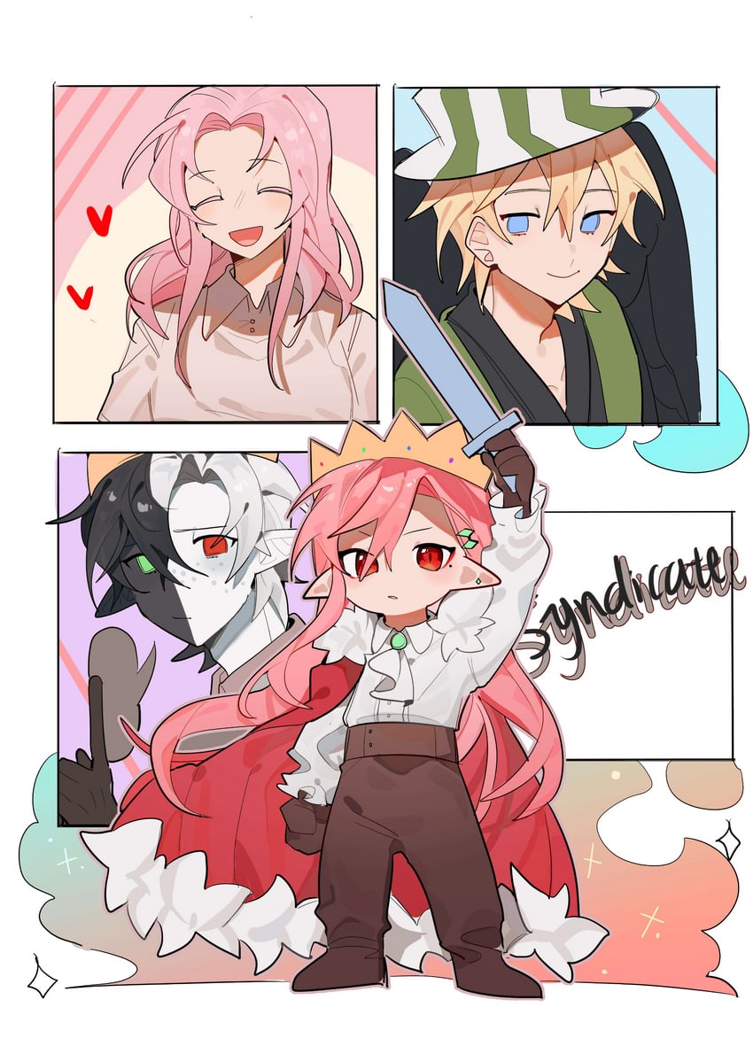 technoblade, ranboo, ph1lza, and nihachu (minecraft youtube and 1 more) drawn by zenmerucinan
