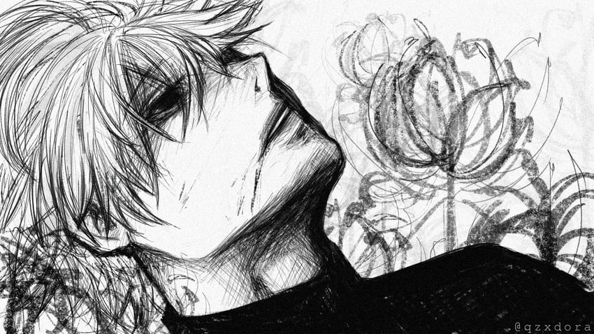 kaneki ken (tokyo ghoul and 1 more) drawn by qzxdoraa