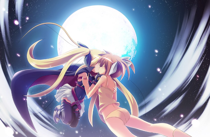 fate testarossa and takamachi nanoha (lyrical nanoha and 2 more) drawn by kazekawa_nagi