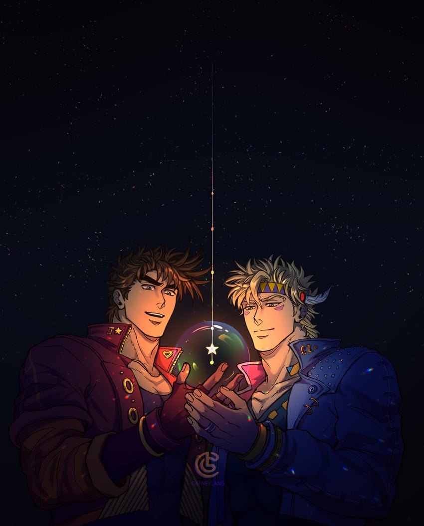 joseph joestar and caesar anthonio zeppeli (jojo no kimyou na bouken and 1 more) drawn by catneylang