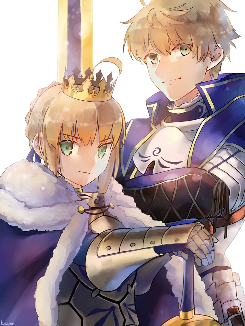 artoria pendragon, saber, and arthur pendragon (fate and 1 more) drawn by komenon