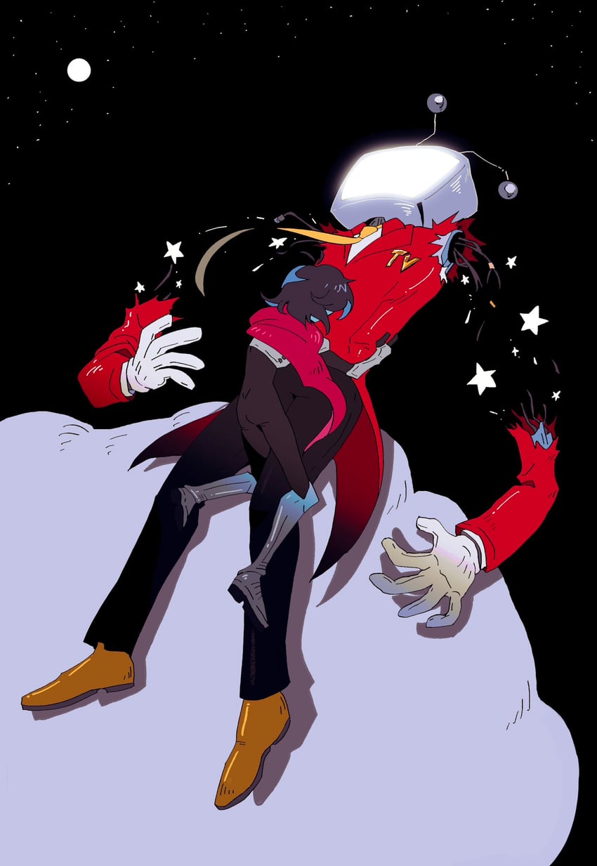 kris and ant tenna (deltarune) drawn by chidori_(penguin_matsuno)
