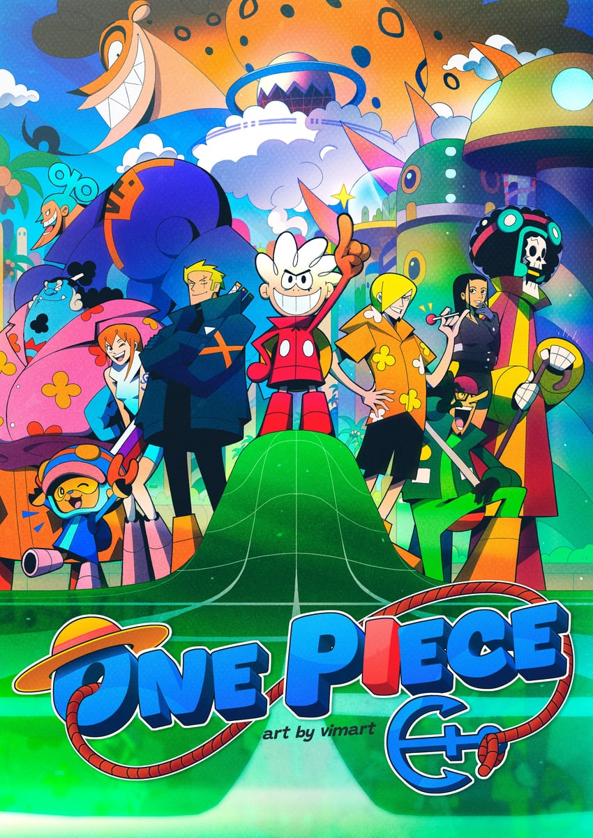 nami, monkey d. luffy, nico robin, roronoa zoro, sanji, and 6 more (one piece) drawn by vimart