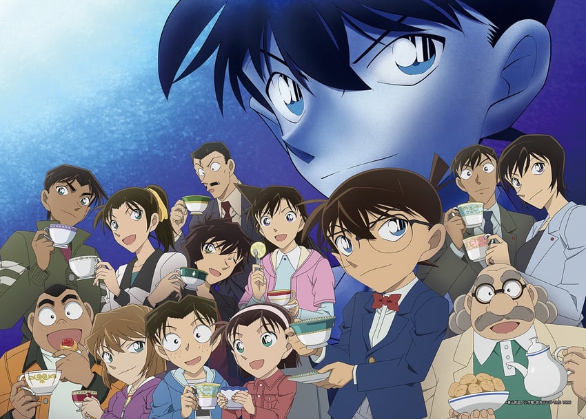 edogawa conan, haibara ai, mouri ran, kudou shin'ichi, yoshida ayumi, and 9 more (meitantei conan)