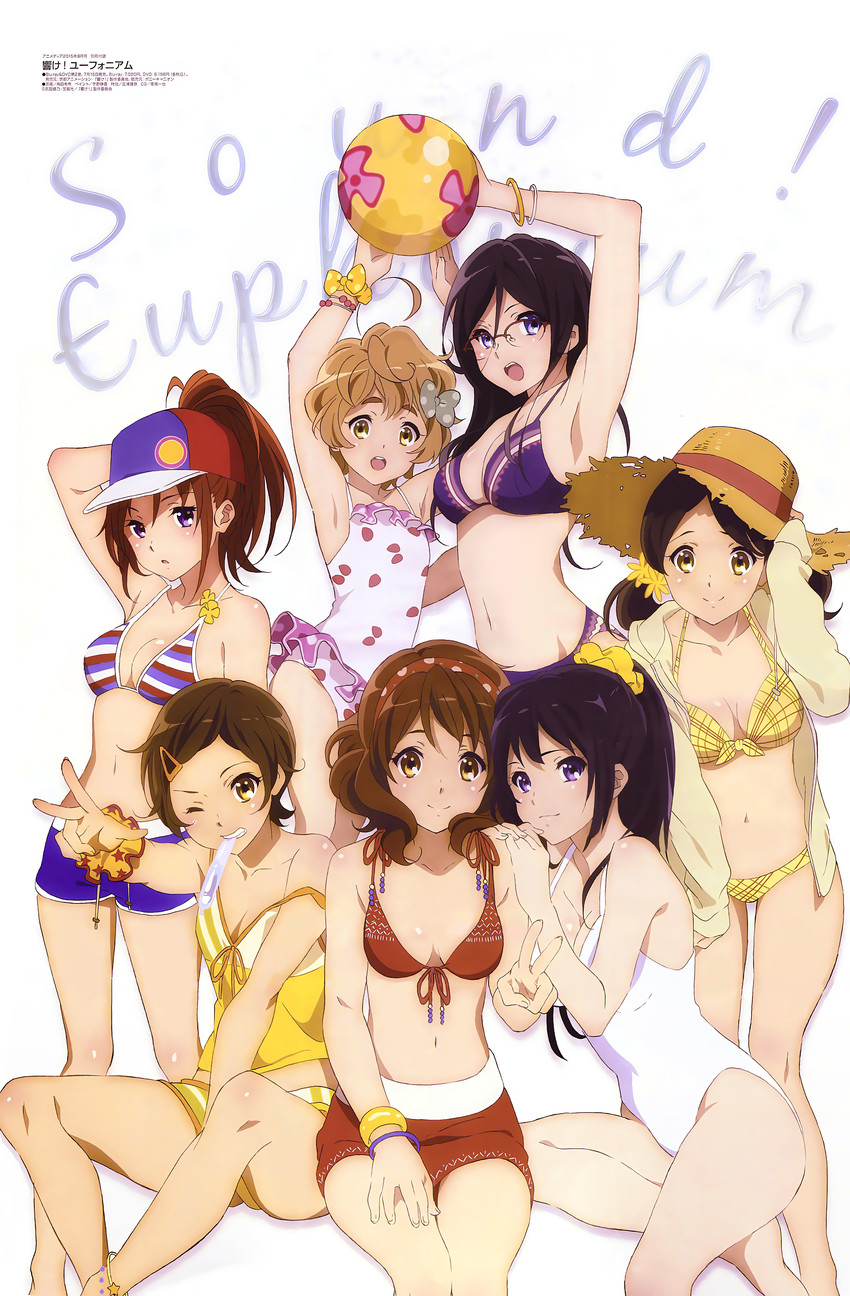 oumae kumiko, kousaka reina, nakagawa natsuki, tanaka asuka, kawashima sapphire, and 2 more (hibike! euphonium and 1 more) drawn by tsunoda_yuuki