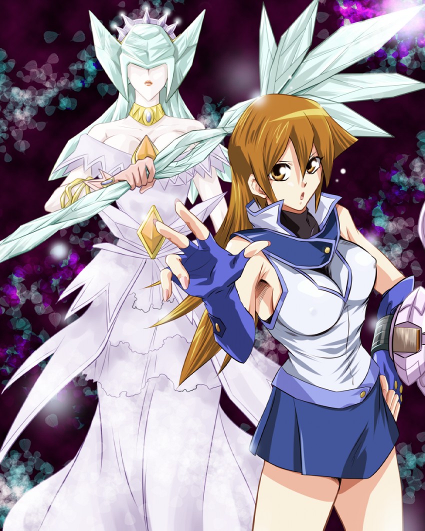 tenjouin asuka and ice queen (yu-gi-oh! and 1 more) drawn by ashi_ura