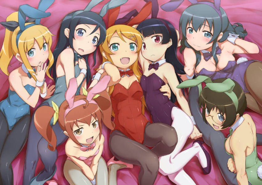 gokou ruri, kousaka kirino, aragaki ayase, tamura manami, makishima saori, and 2 more (ore no imouto ga konna ni kawaii wake ga nai) drawn by kanna_asuke