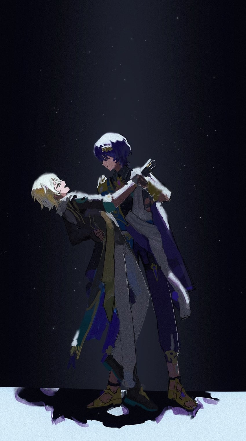 aventurine and dr. ratio (honkai and 1 more) drawn by cyamu_fever