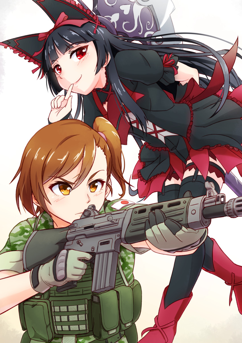 rory mercury and kuribayashi shino (gate - jieitai ka no chi nite kaku tatakaeri) drawn by pokke_(pokke-chan)
