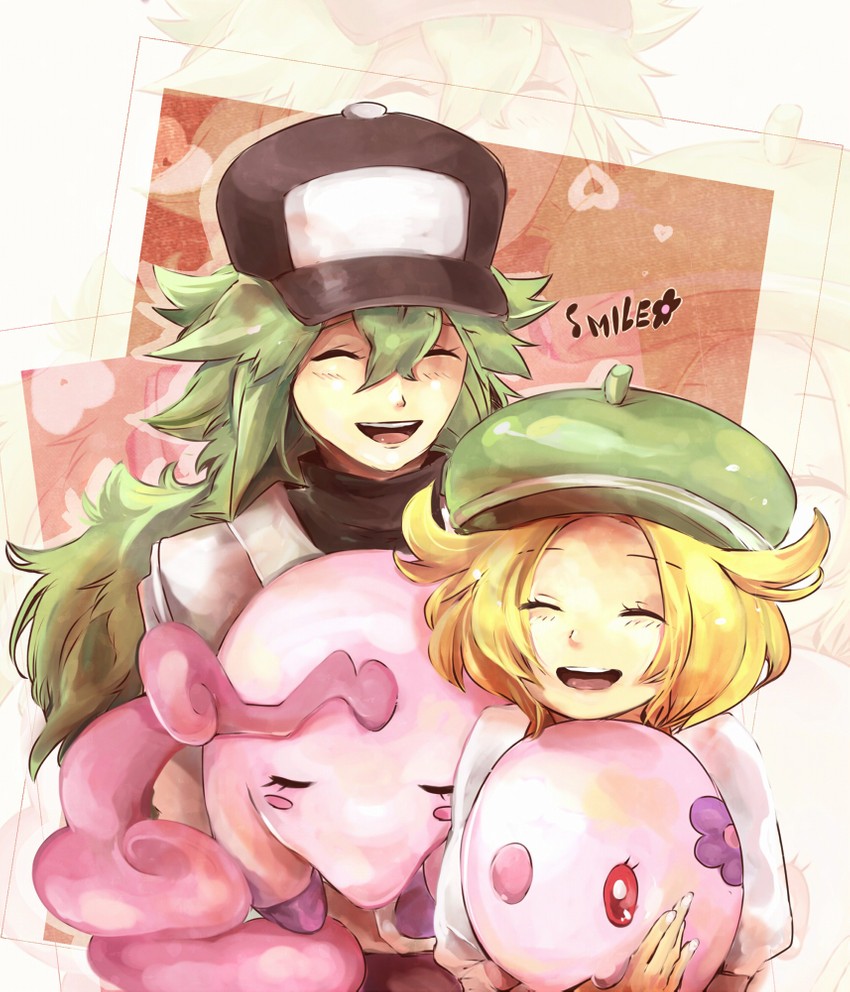 n, bianca, munna, and musharna (pokemon and 1 more) drawn by ichigoro